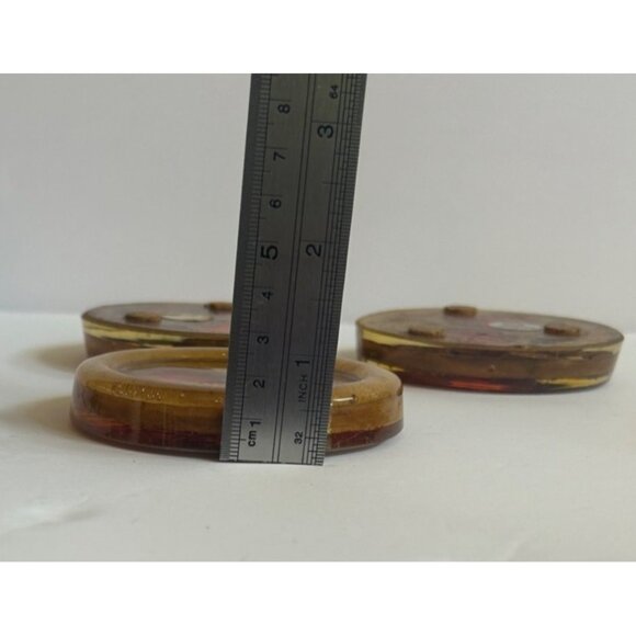 Vintage MCM Lucite Coaster Set of 4 Beachy Seagulls Cottage Barware - Picture 5 of 5